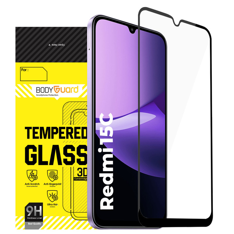 محافظ صفحه نمایش شیشه ای بادیگارد مدل FX مناسب برای گوشی موبایل شیائومی Redmi 15C